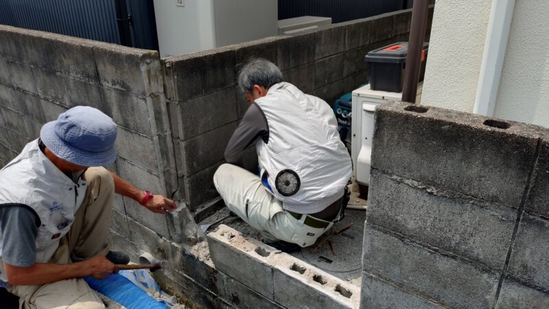 ブロック塀がグラグラ！？補修させて頂きました。